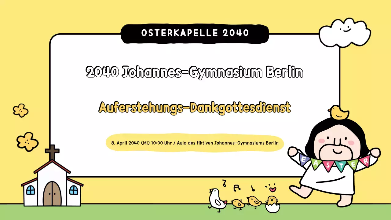 Einfacher gelber Leitfaden für den Auferstehungsgottesdienst (Thanksgiving)