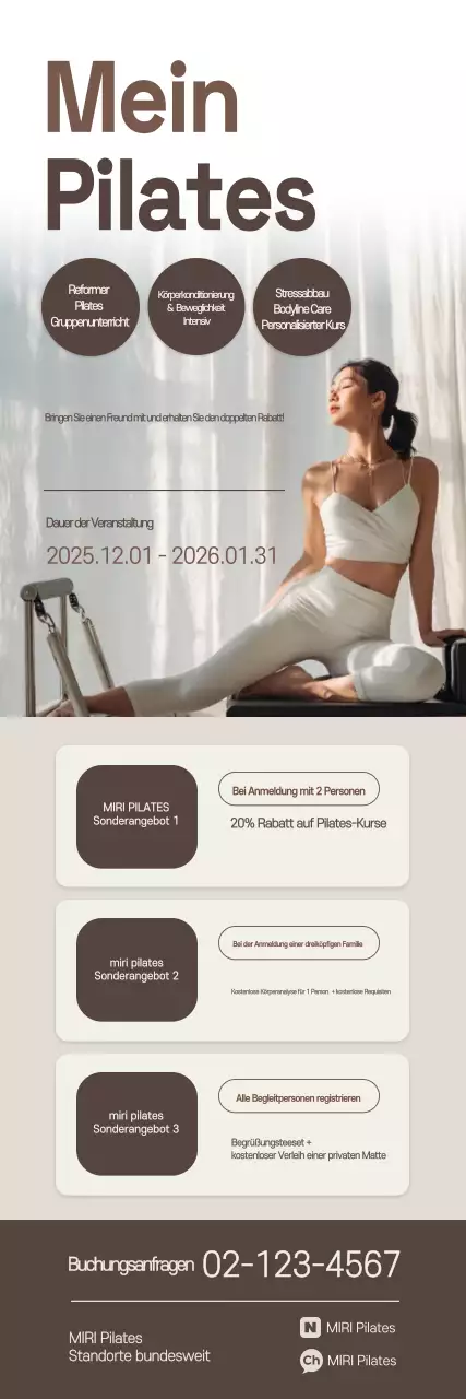 Beige Modern Pilates Promotion