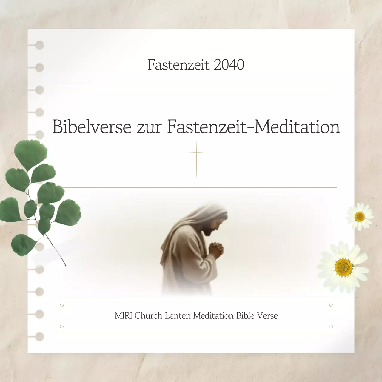 Beige Einfacher Fastenmeditationsleitfaden