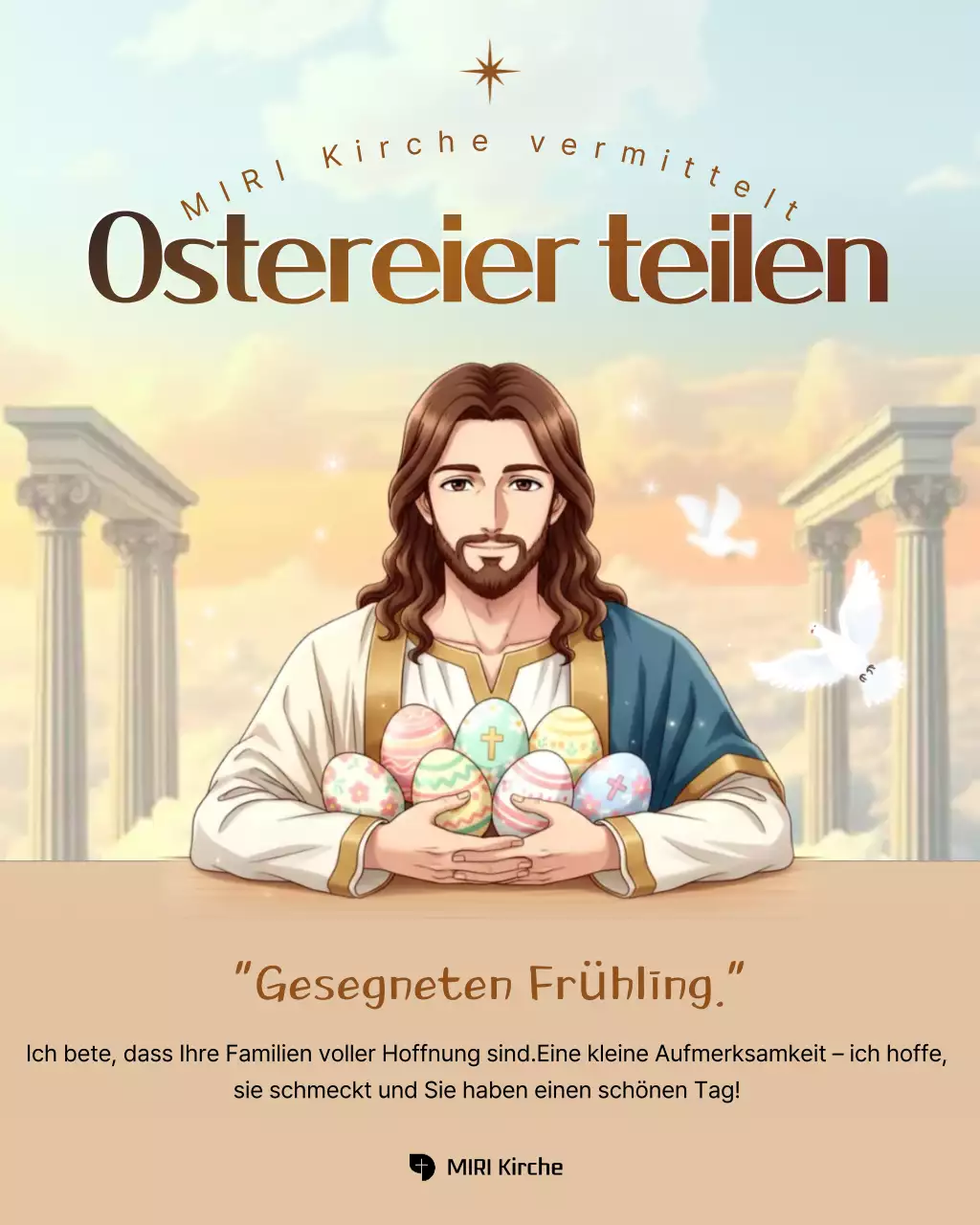 Beige Clean Ostereier-Sharing-Event