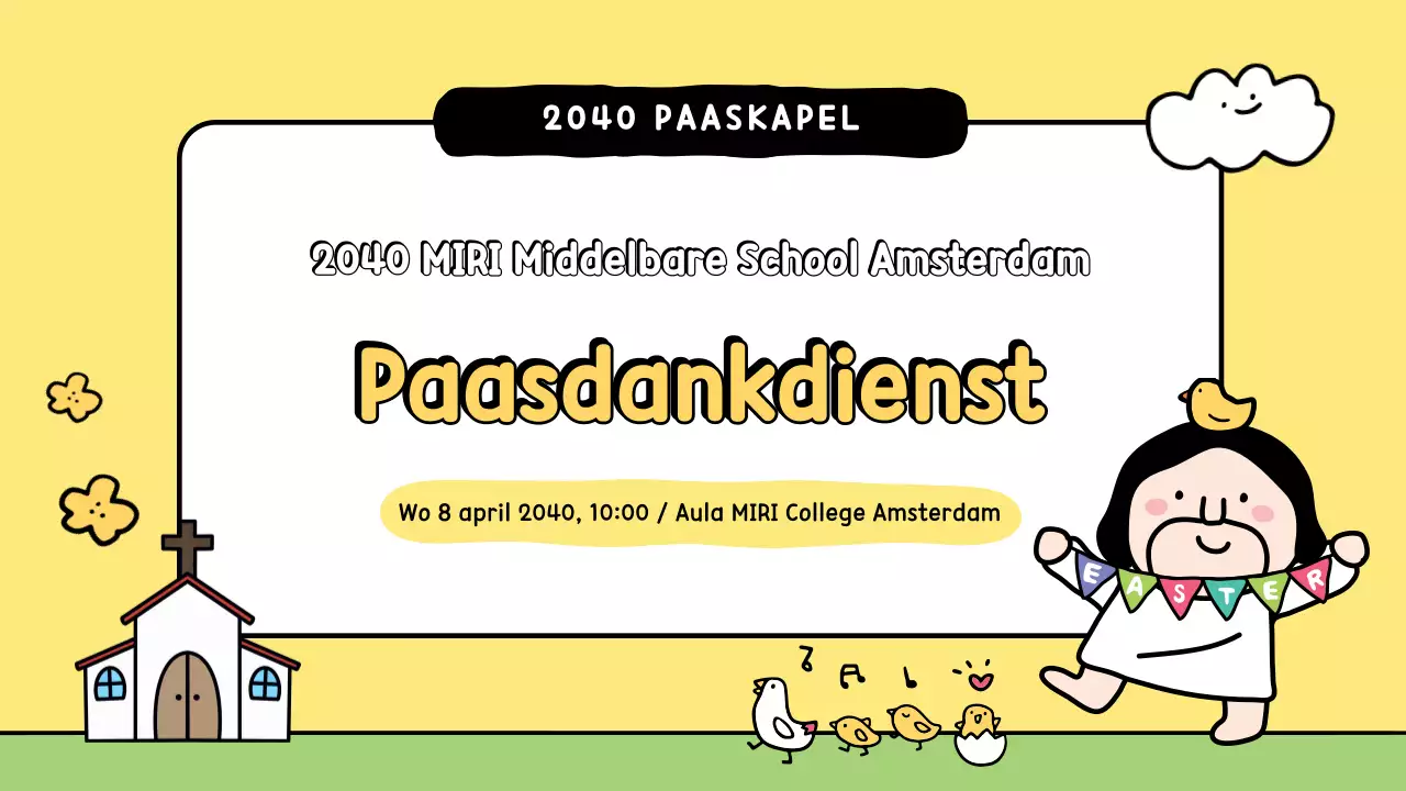 Gele eenvoudige Thanksgiving-dienstgids voor de wederopstanding