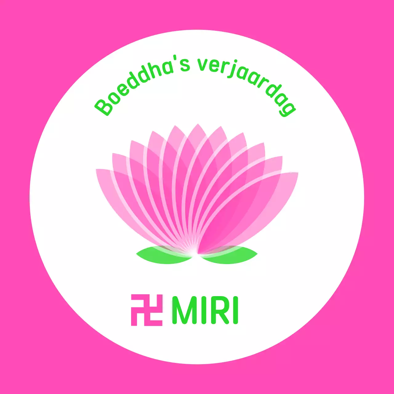 Roze eenvoudige Boeddha-verjaardagssticker