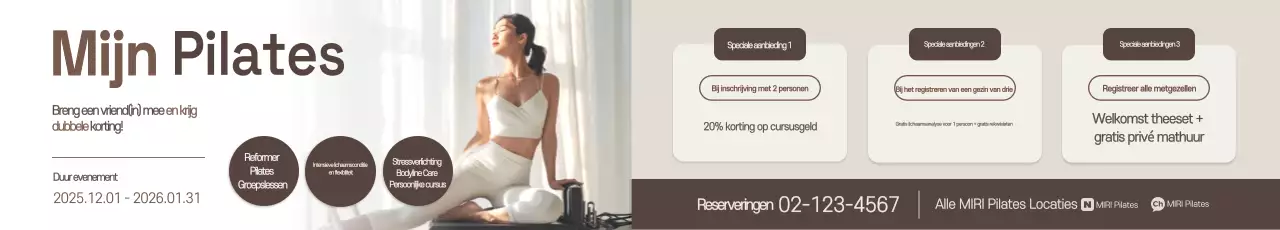 Beige Modern Pilates Promotie