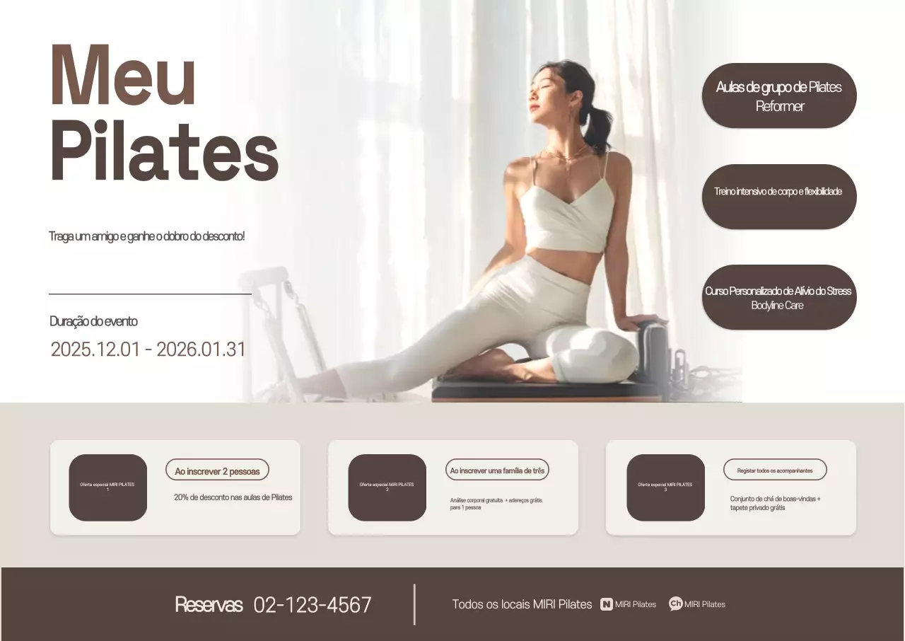 Promoção de Pilates Moderno Bege