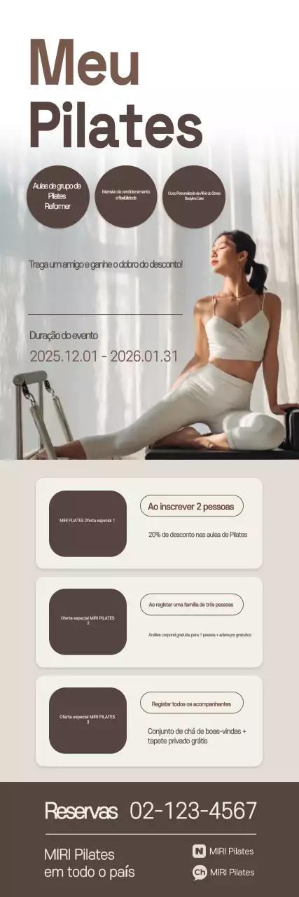 Promoção de Pilates Moderno Bege