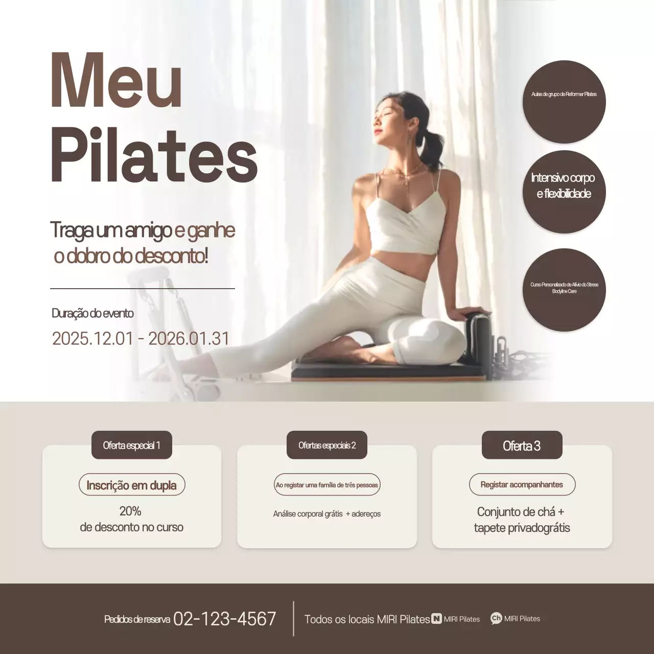 Promoção de Pilates Moderno Bege