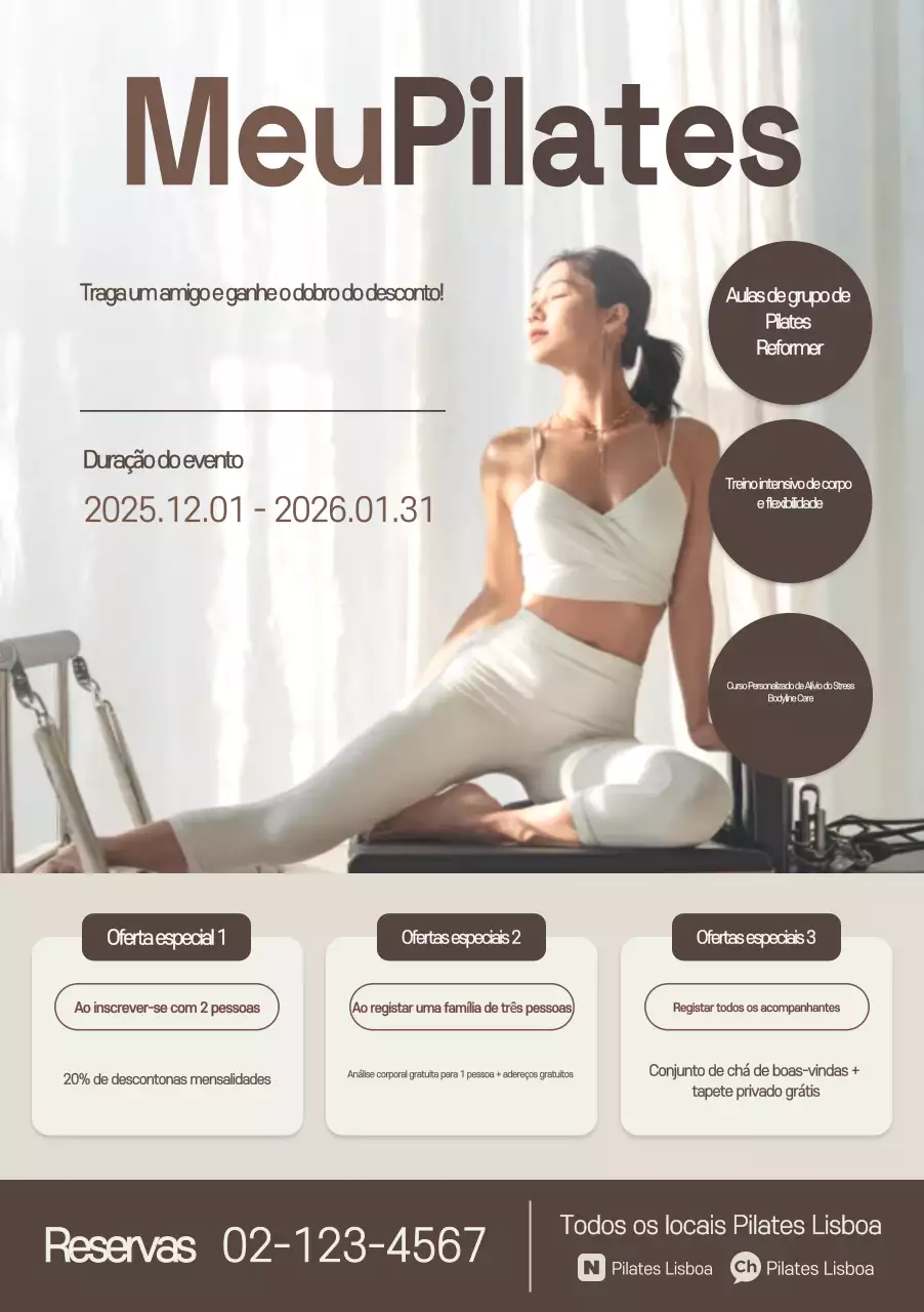 Promoção Pilates Moderno Bege