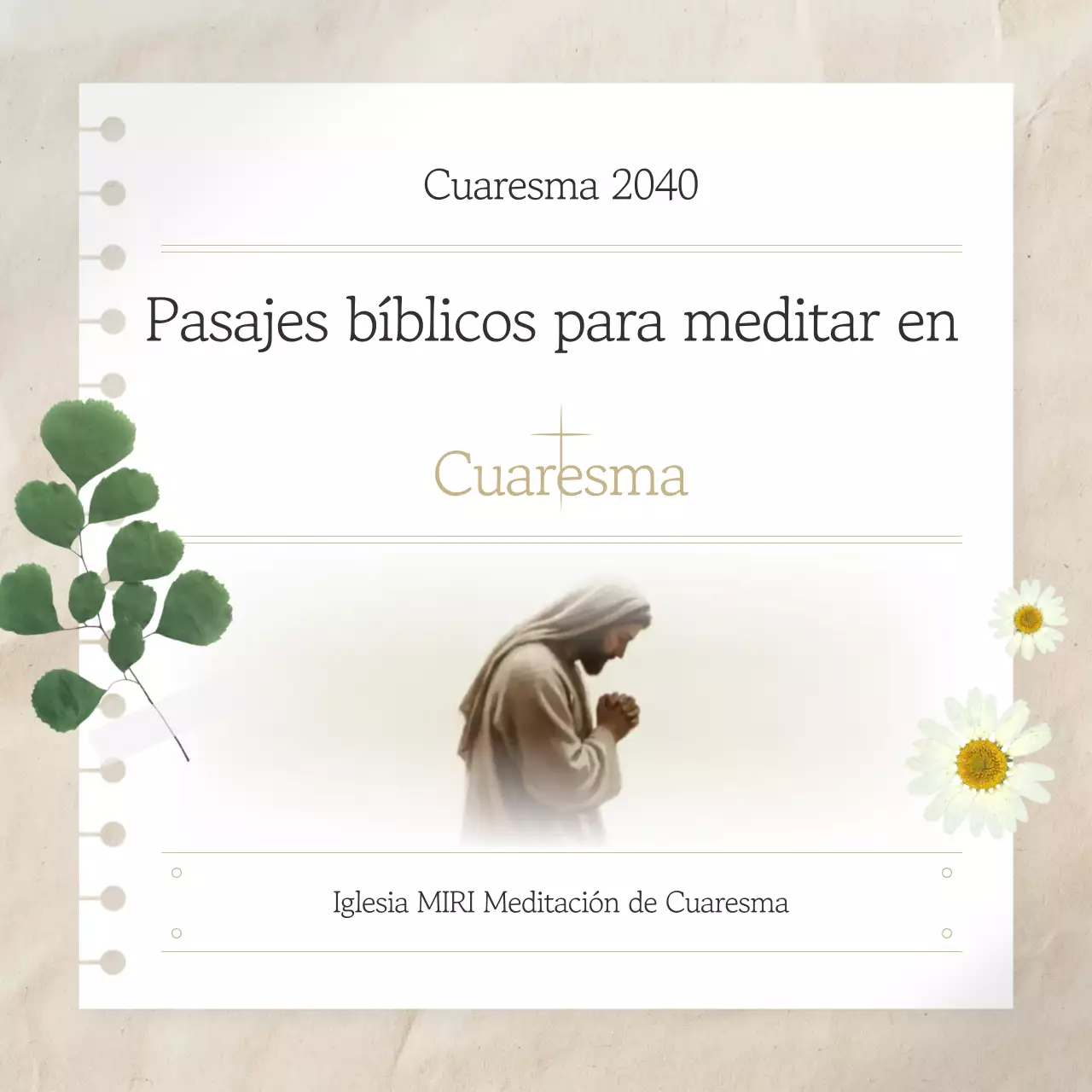 Guía de meditación cuaresmal sencilla en beige
