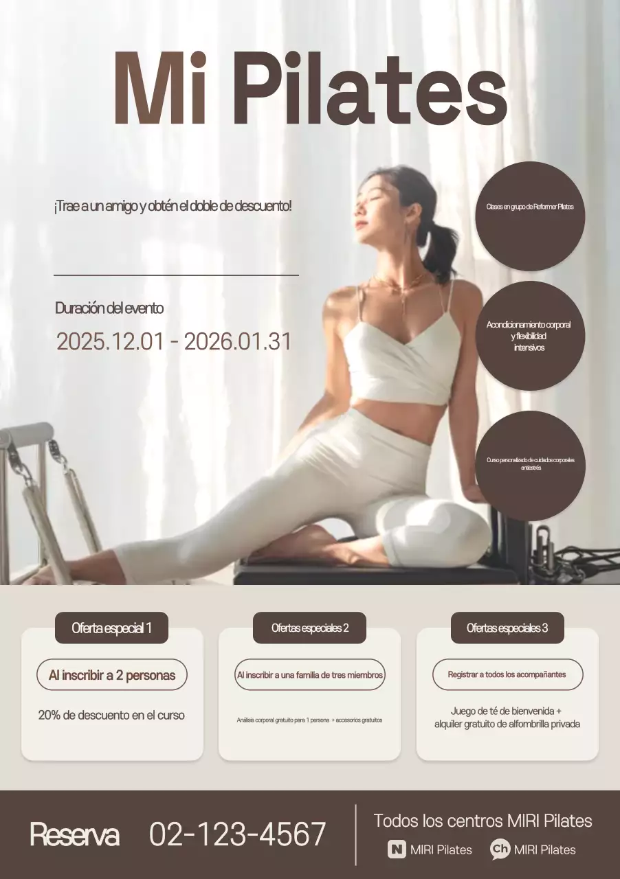 Promoción de Pilates Moderno Beige