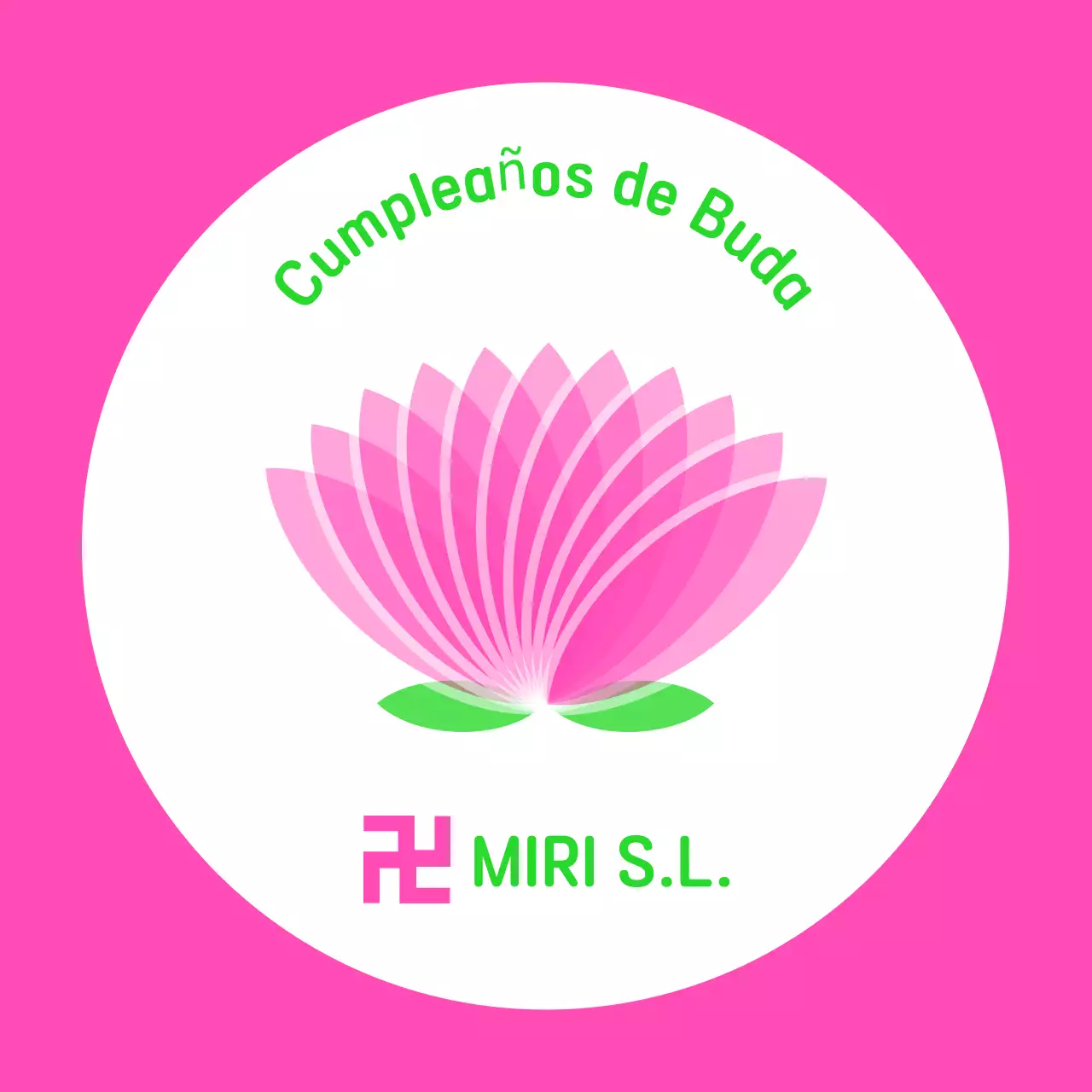Pegatina rosa sencilla de cumpleaños de Buda