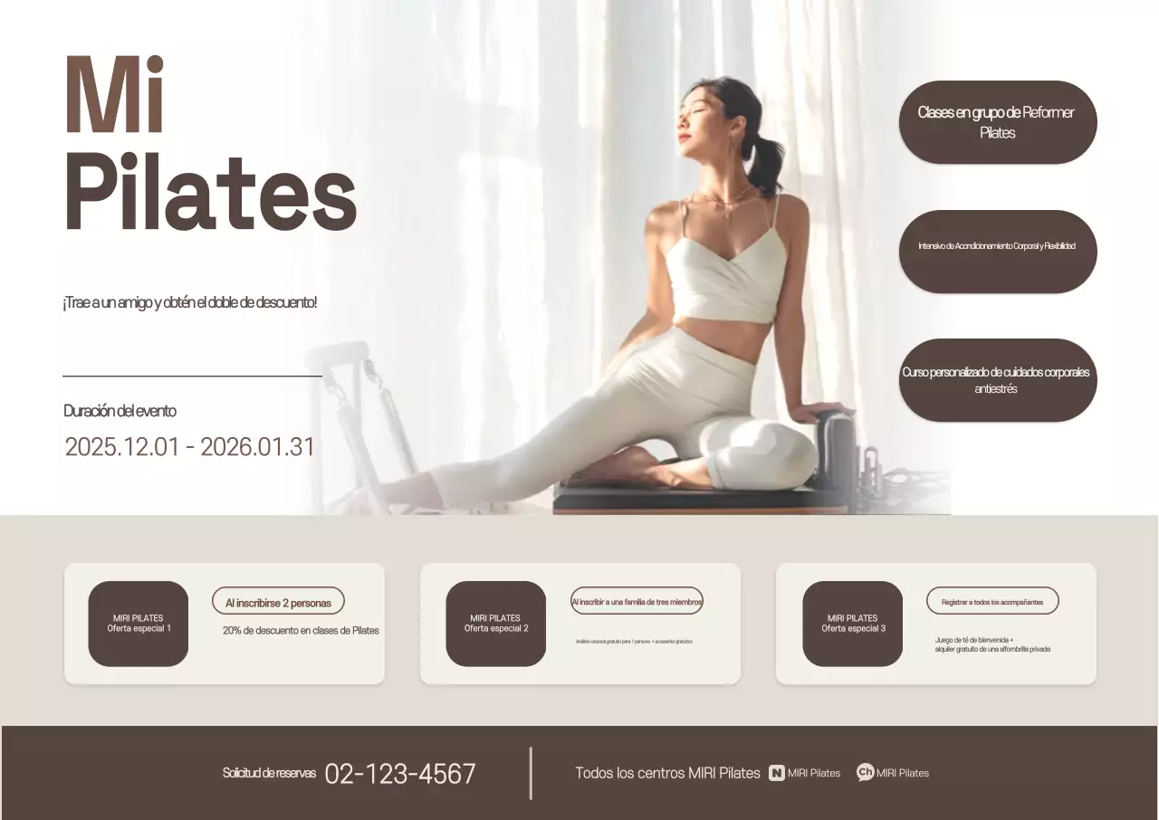 Promoción de Pilates Moderno Beige