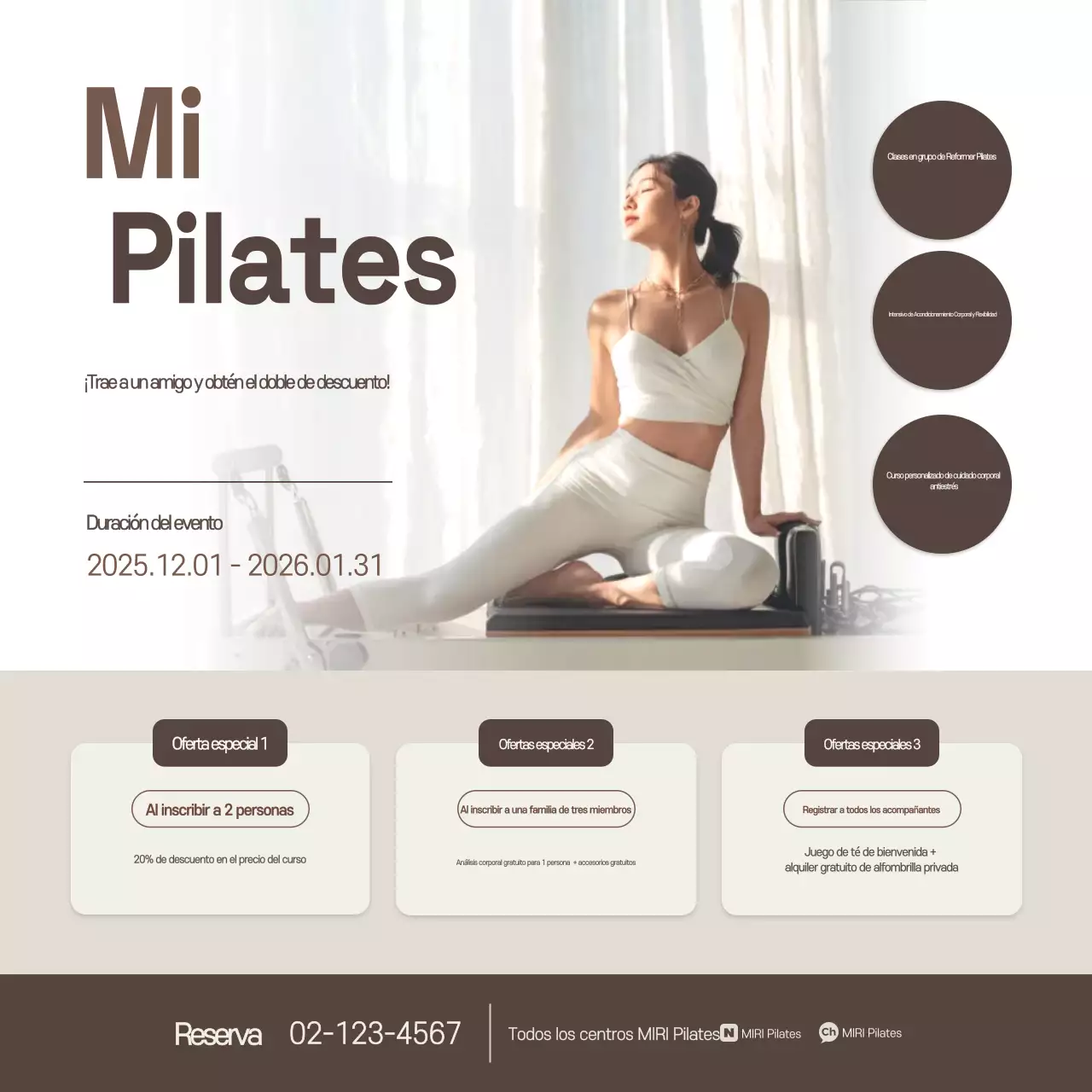 Promoción de Pilates Moderno Beige