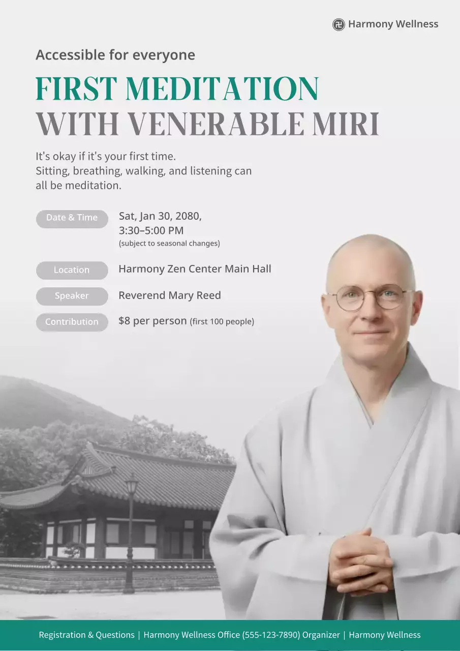 흰색 심플 명상 가이드