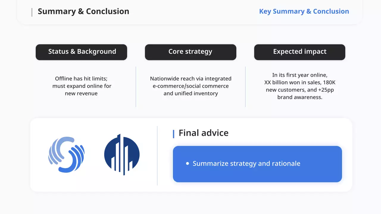 블루 모던 비즈니스 플랜