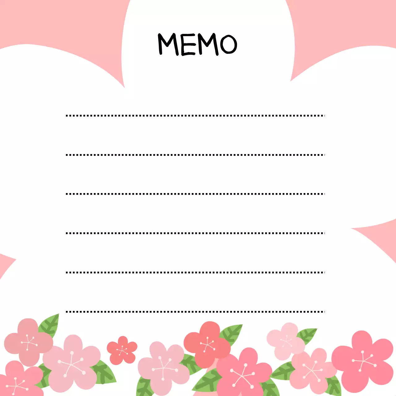 핑크 아기자기한 벚꽃 노트