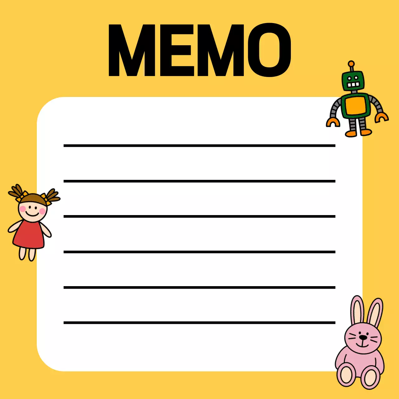 노랑 심플 메모 문구