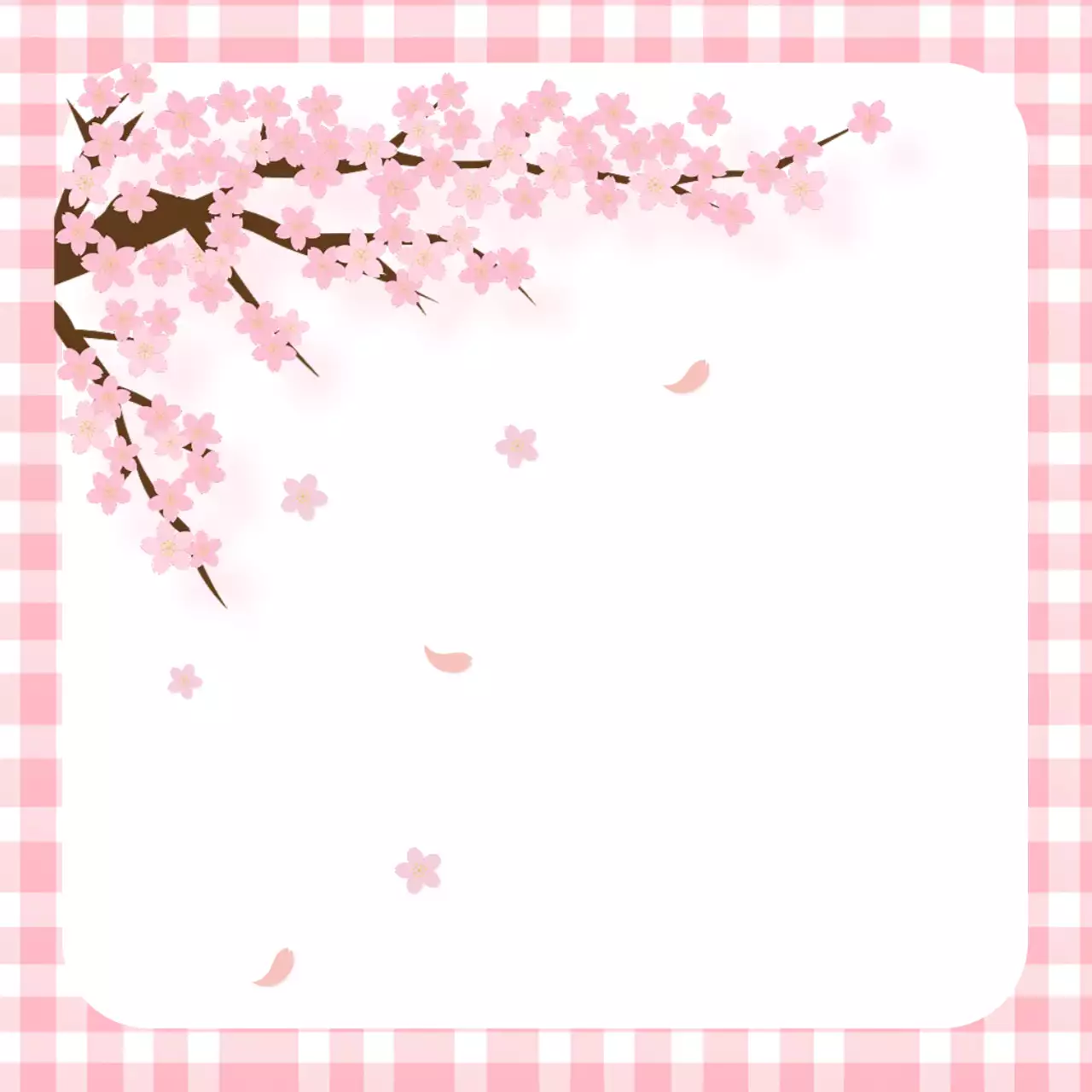 분홍색의 아기자기한 벚꽃 필기 문구