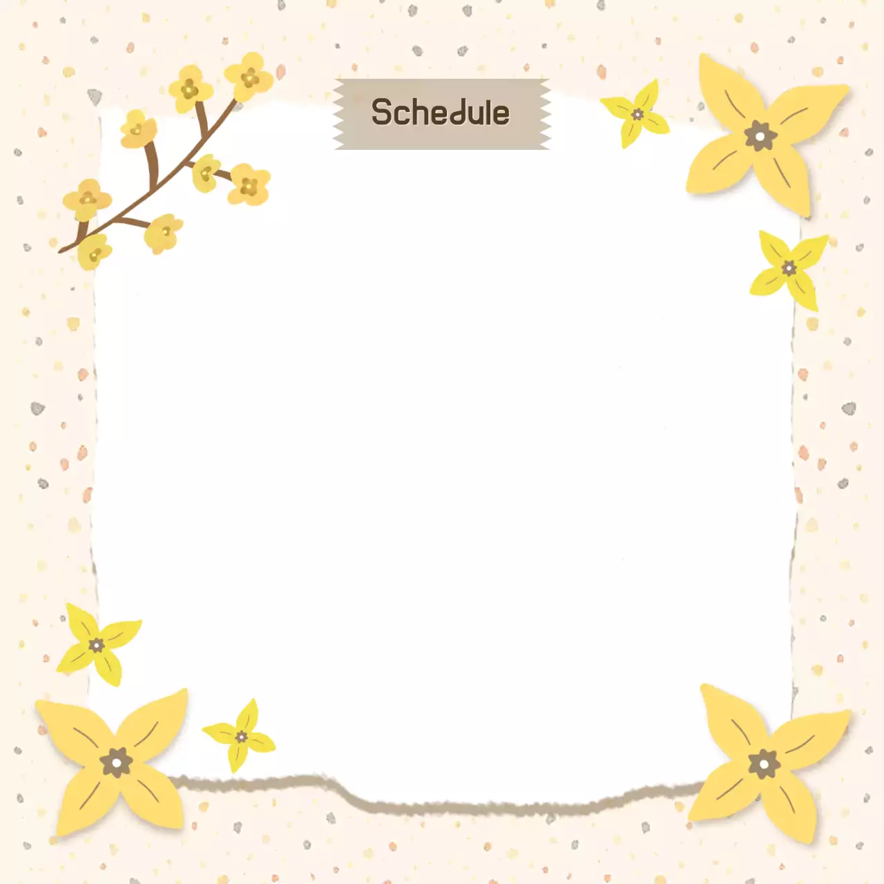 노랑 자연 봄 개나리꽃 미니 노트