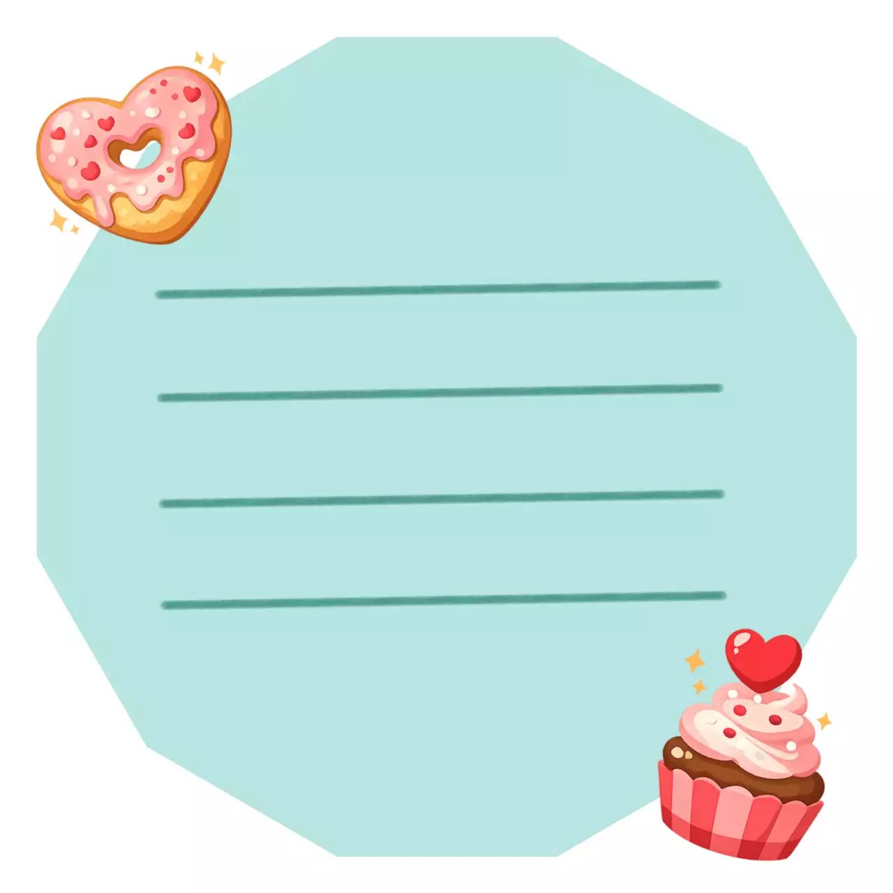 하늘색 아기자기한 디저트 일기