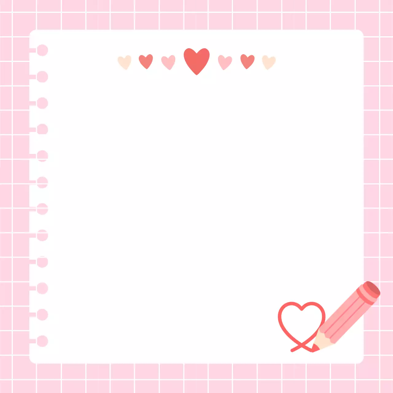 분홍색 아기자기한 하트 편지