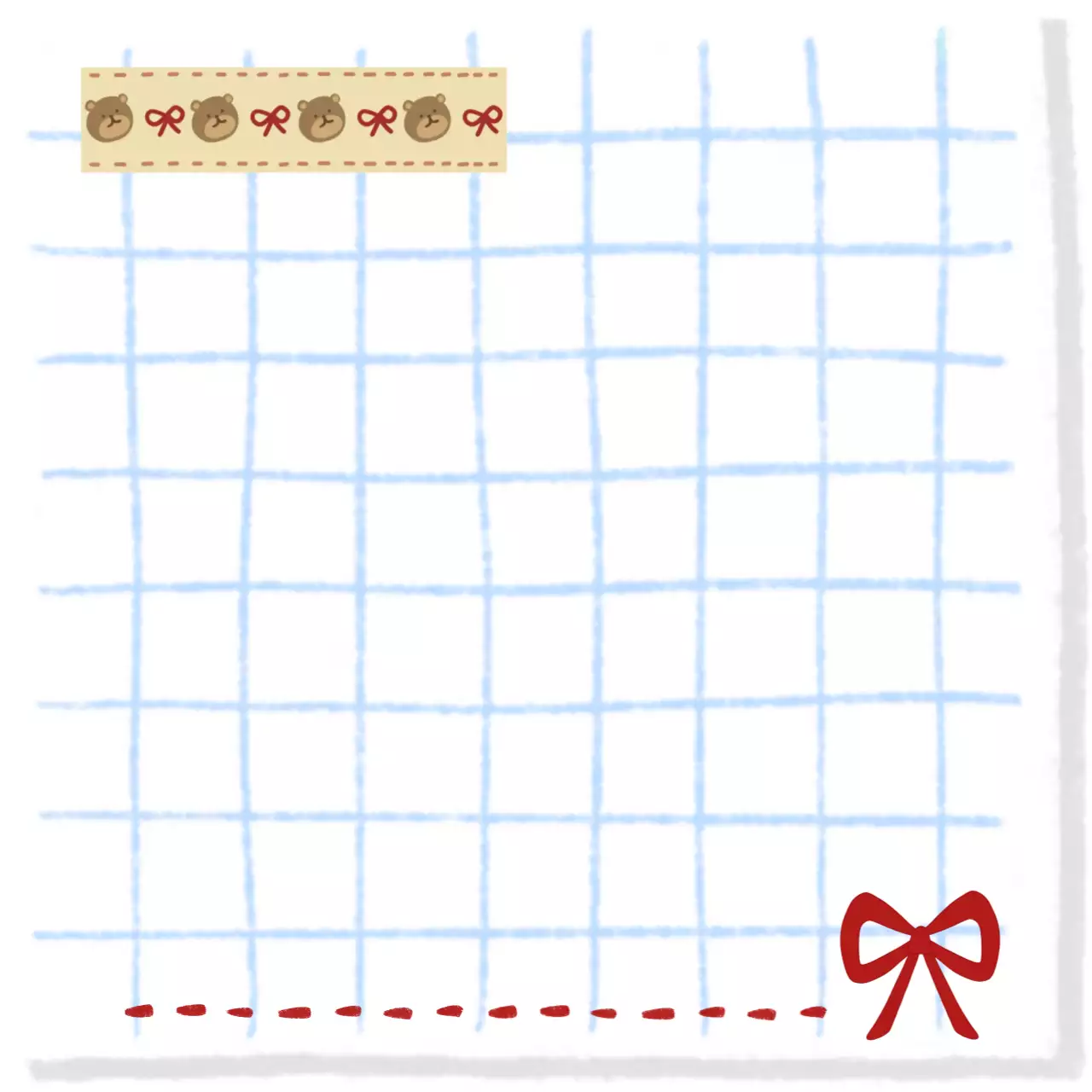 흰색 미니멀 리본 메모지