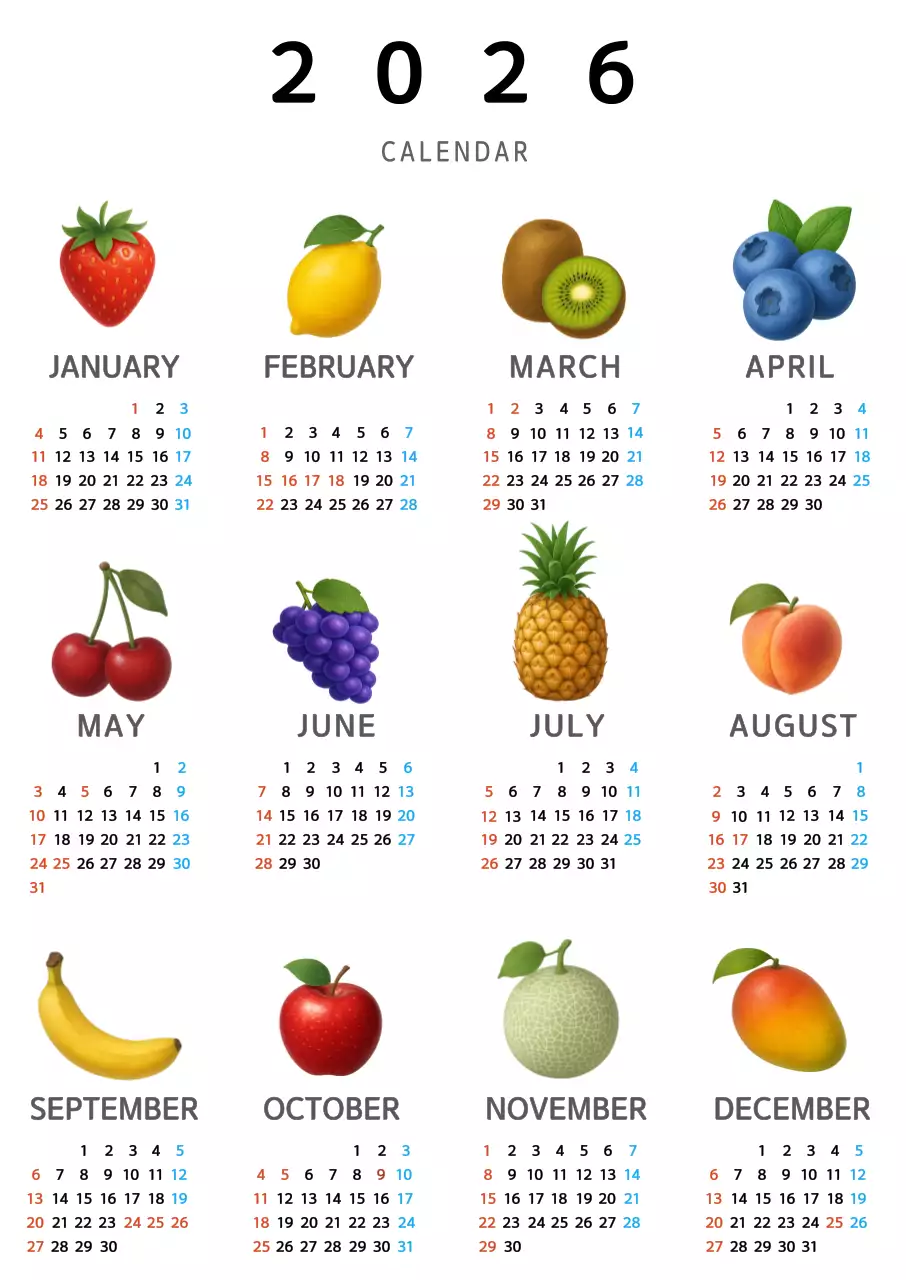 빨강 심플 연간 계획