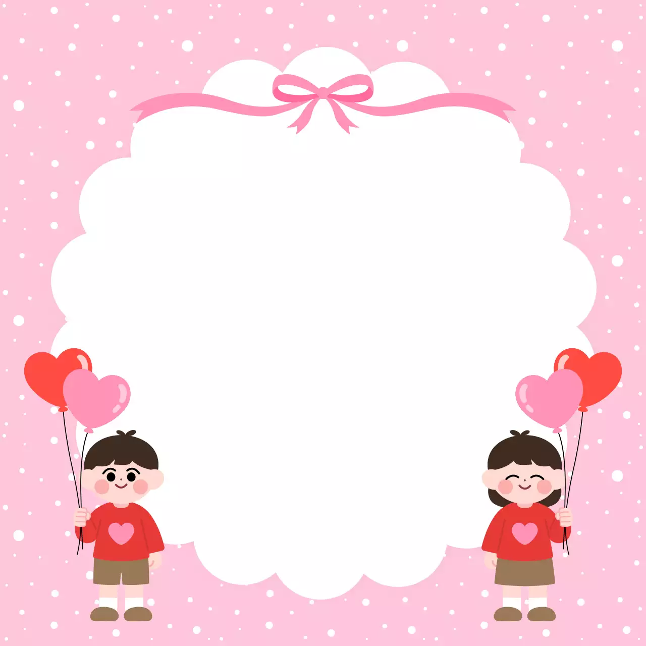 핑크 아기자기한 발렌타인데이 쪽지