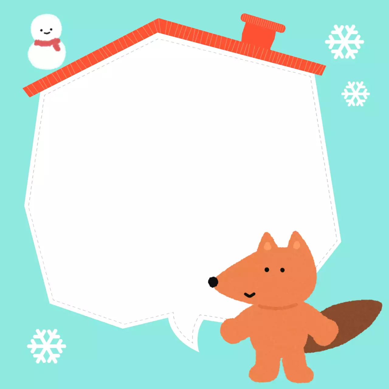 하늘색 아기자기한 겨울 메모지