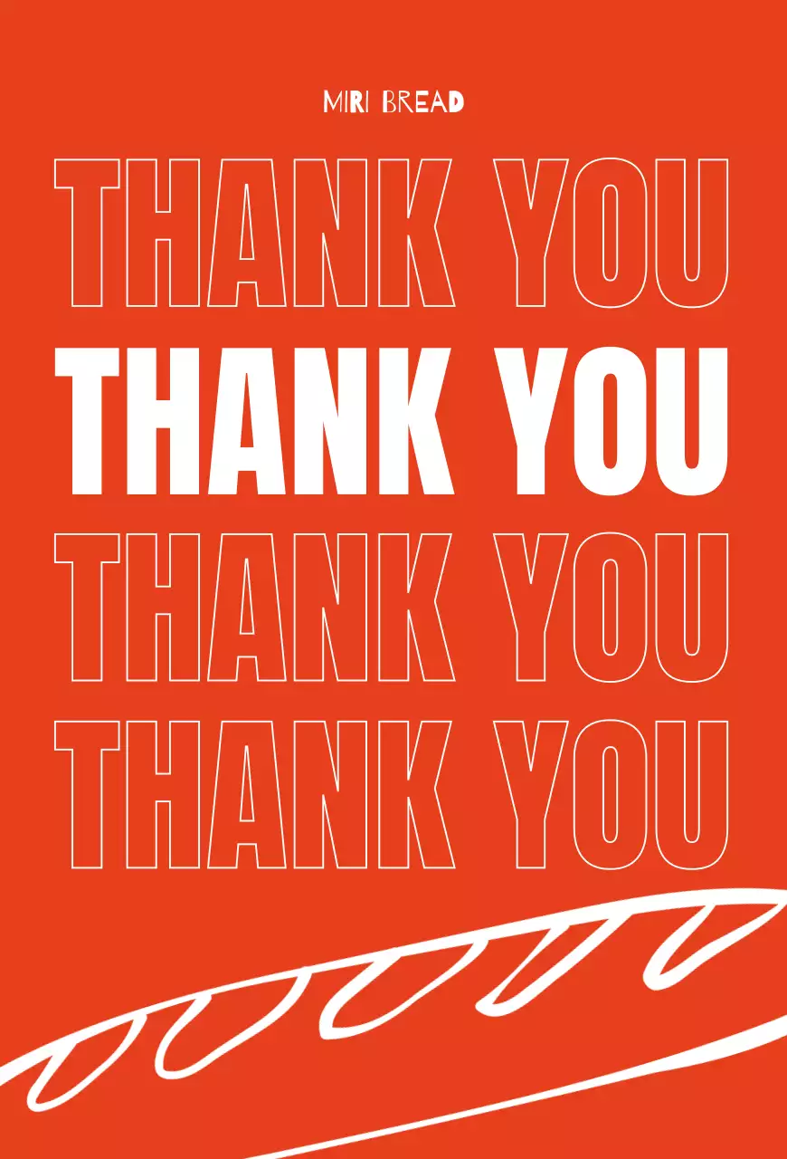 주황 심플 베이커리 감사 인사 안내