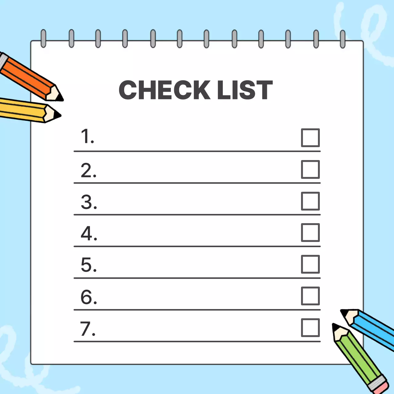 하늘색 심플 체크리스트 노트