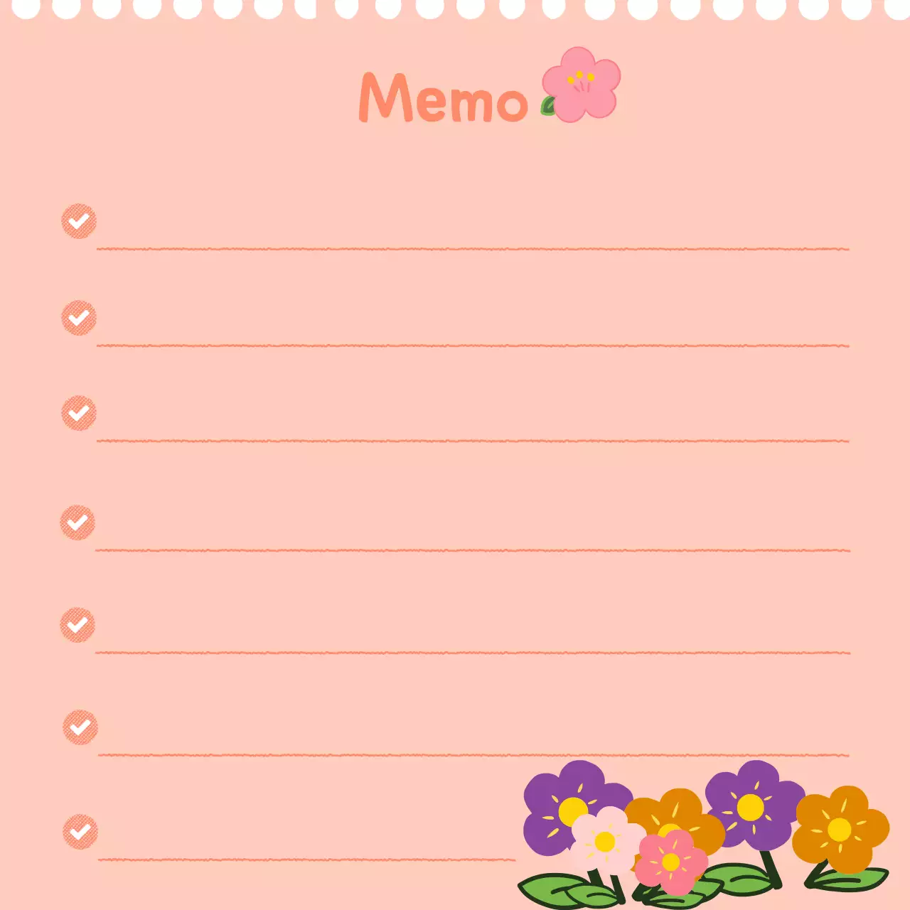 분홍색 아기자기한 메모 다꾸