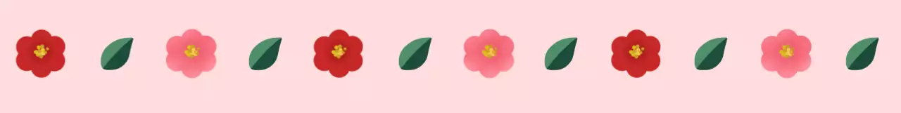 분홍색 아기자기한 동백꽃 스티커