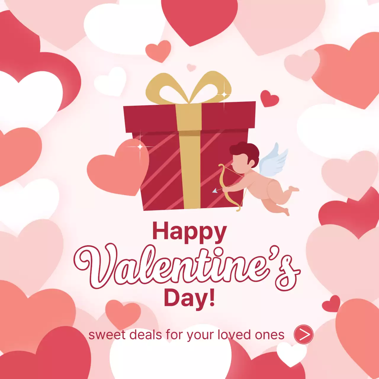 분홍색의 아기자기한 발렌타인데이 프로모션