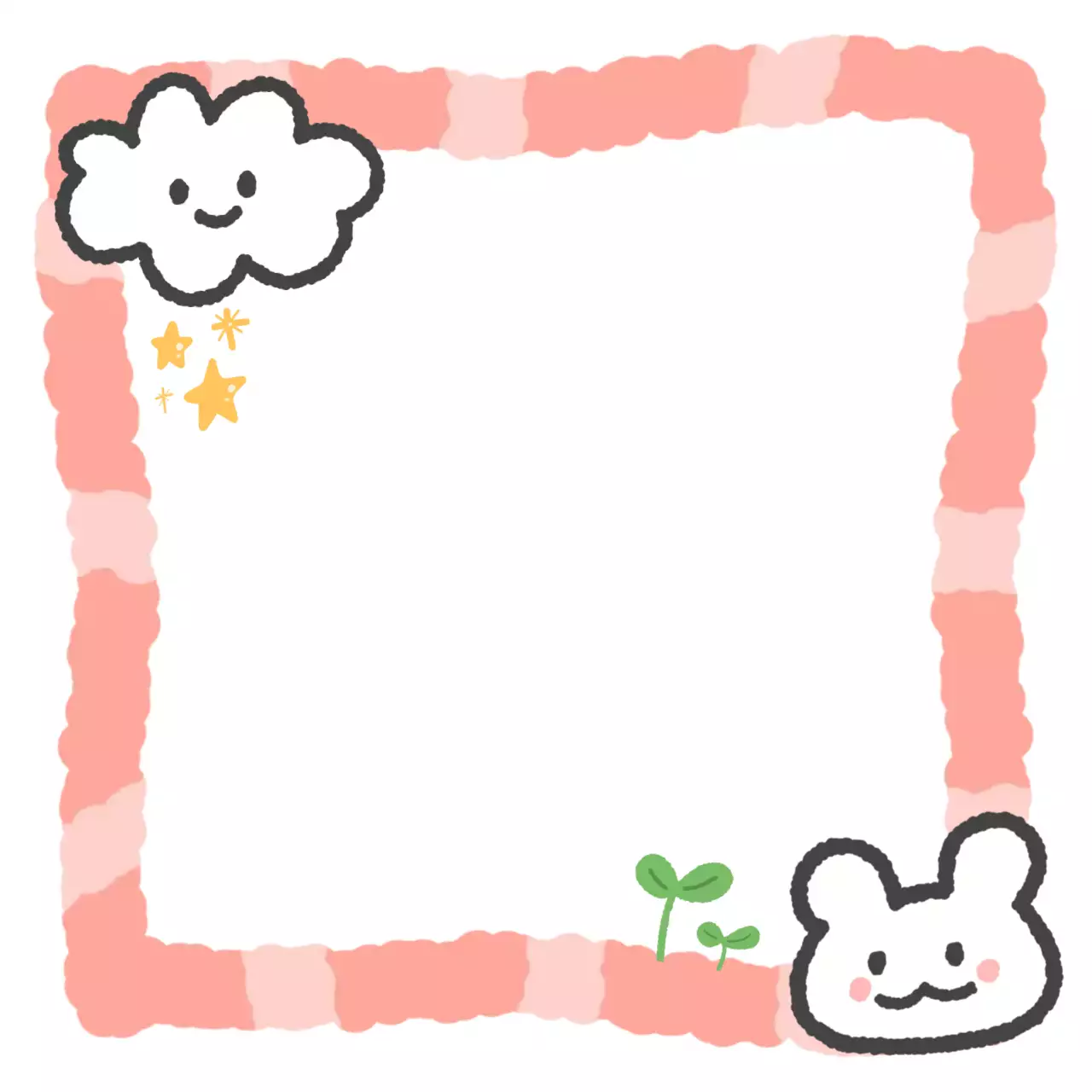 핑크 아기자기한 동물 메모지