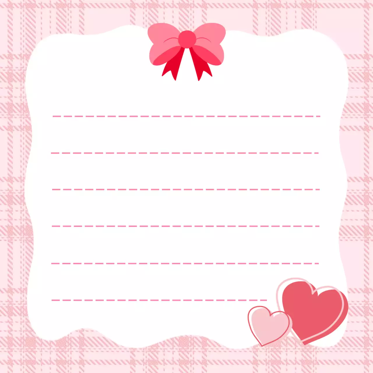 핑크 아기자기한 리본 하트