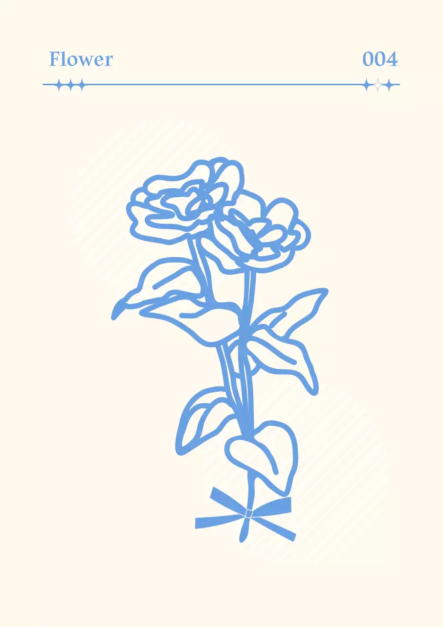 베이지 심플 플라워 디자인