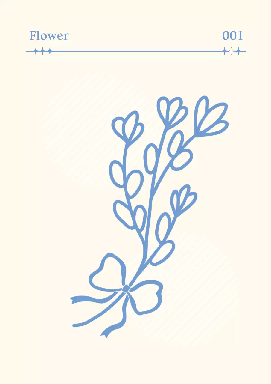 베이지 심플 플라워 디자인