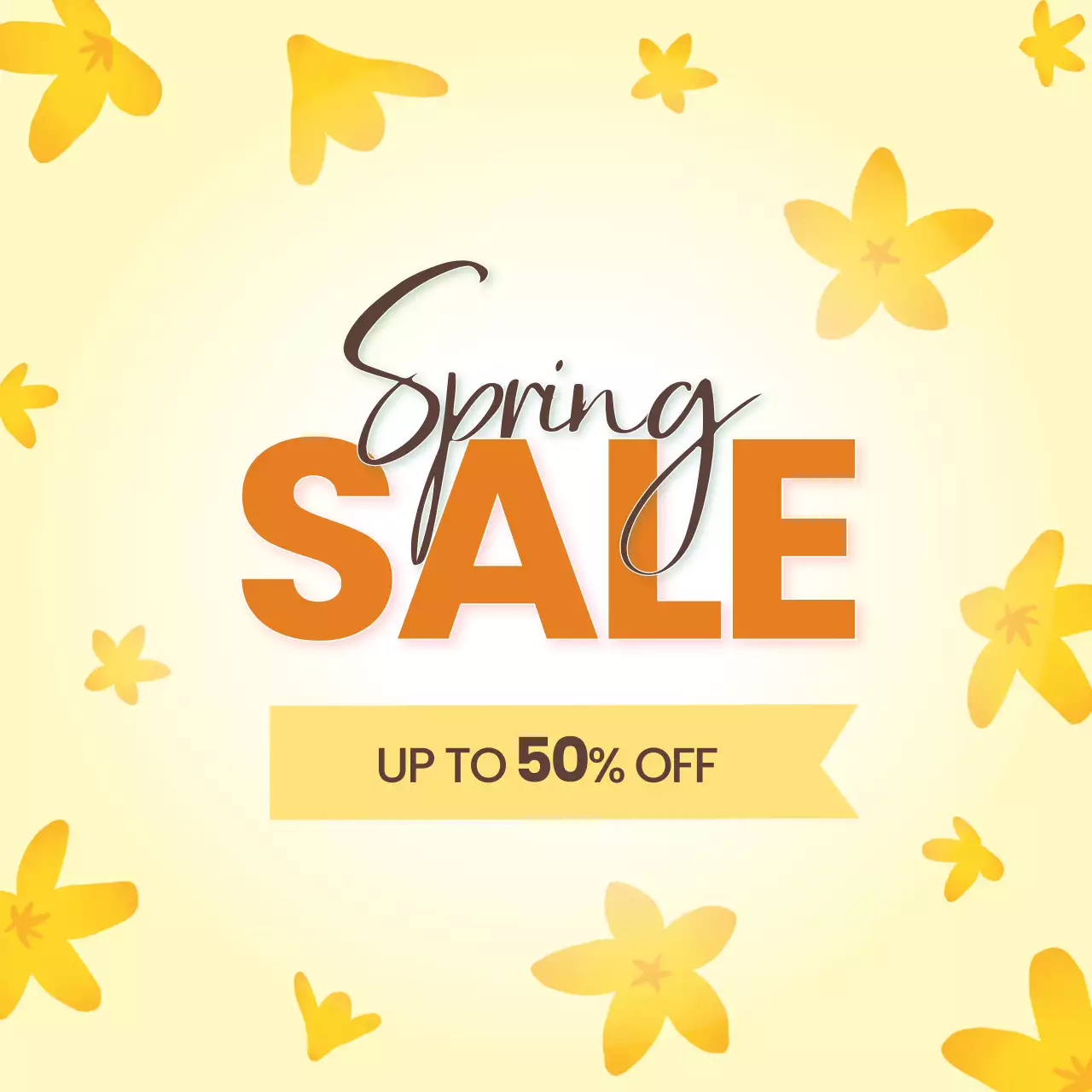 노랑 심플 할인 행사