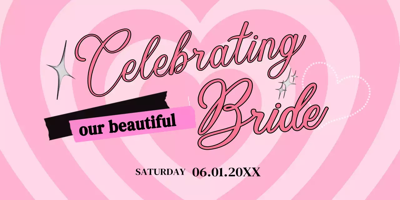 핑크 팝 브라이덜 초대장