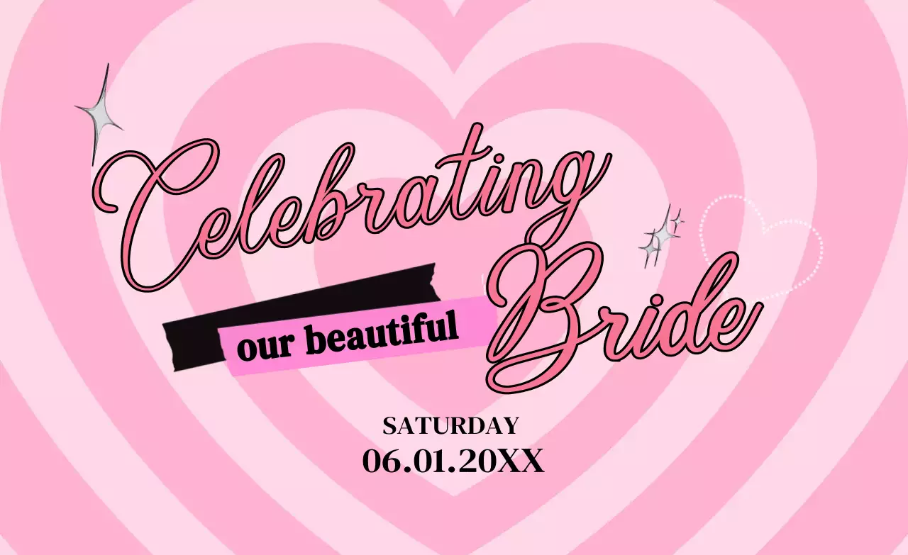 핑크 팝 브라이덜 초대장