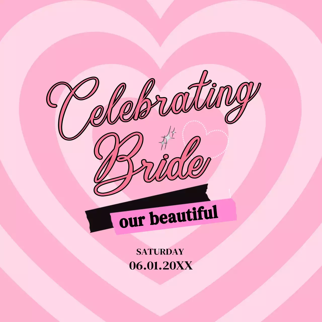 핑크 팝 브라이덜 초대장