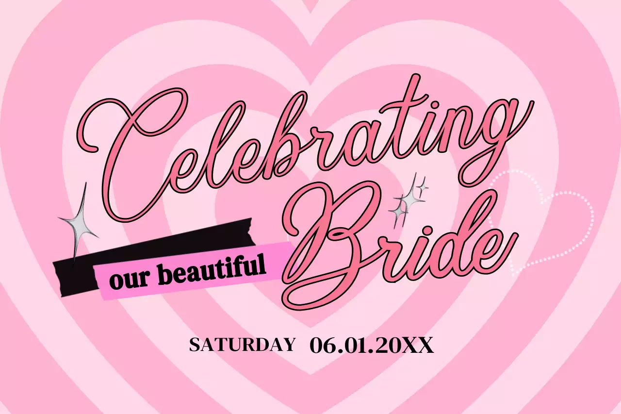 핑크 팝 브라이덜 초대장