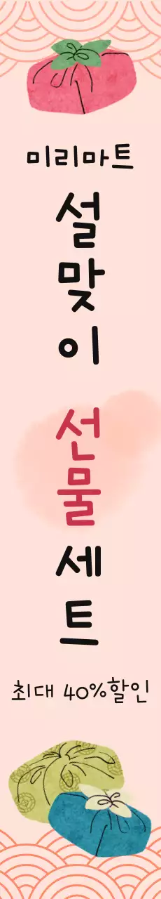 분홍색 심플 설맞이 선물세트 홍보