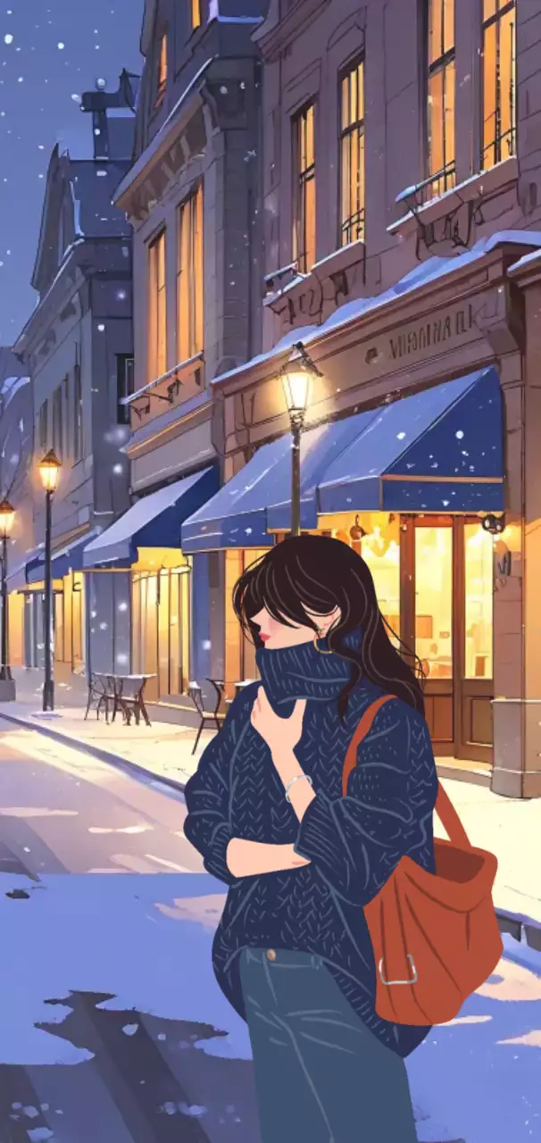 파랑 미니멀 겨울거리 일기