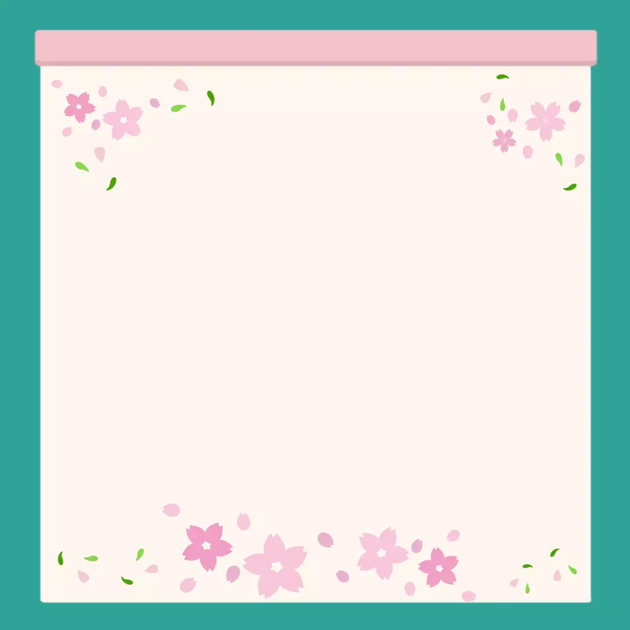 민트 핑크 아기자기한 벚꽃 프레임