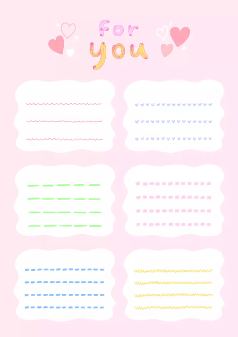 분홍 아기자기한 손글씨 편지