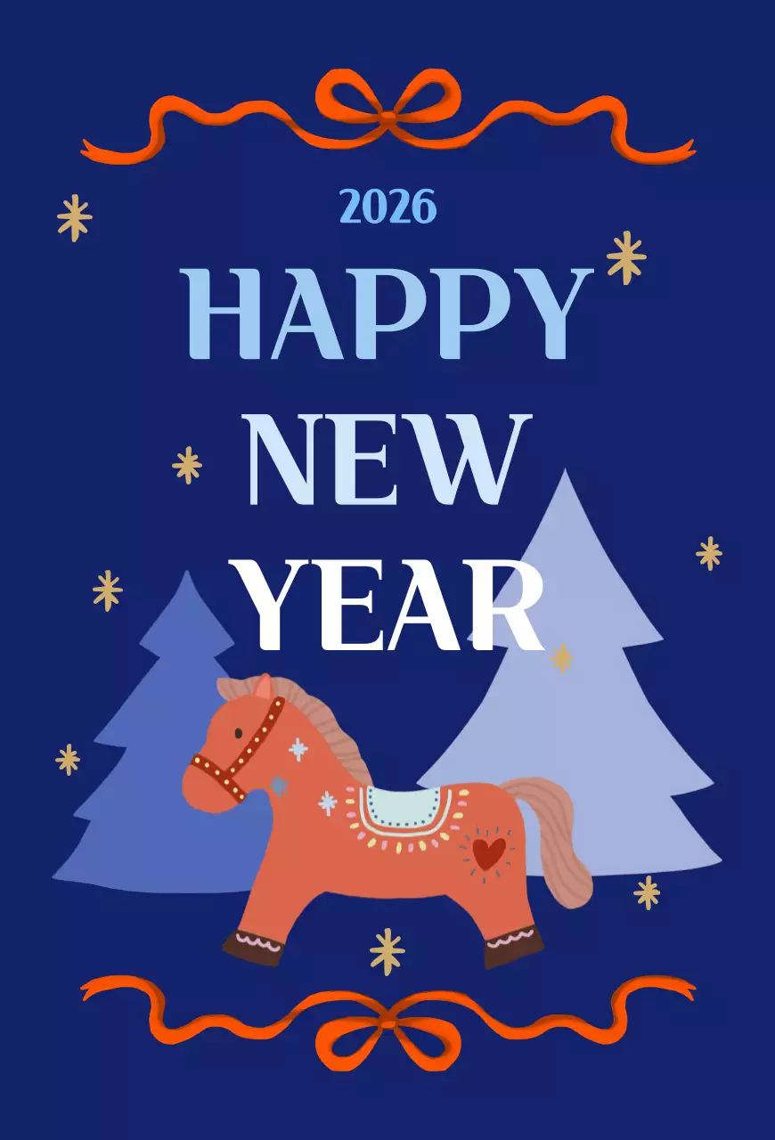 남색 모던 새해 기념