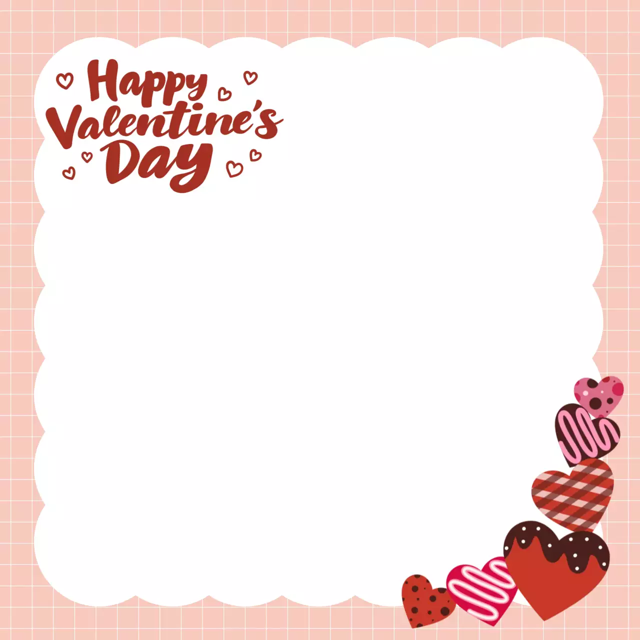 핑크 아기자기한 발렌타인데이 초대장