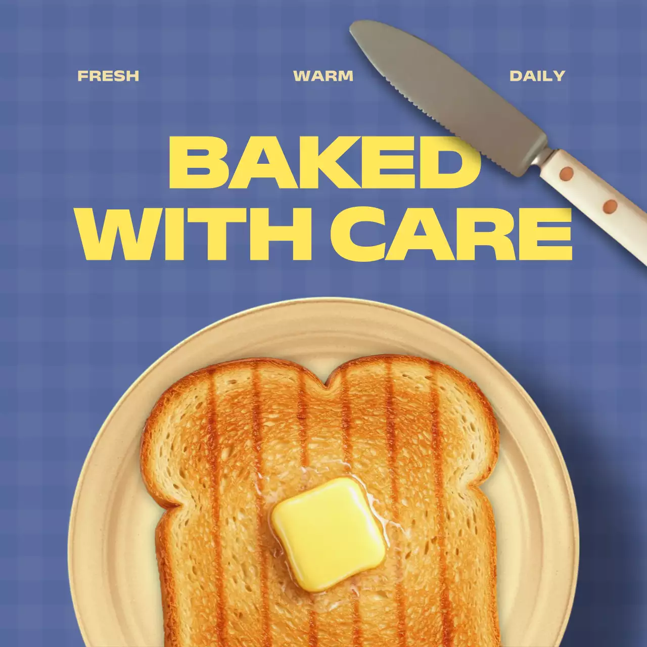 노란색 깔끔 토스트 메뉴 홍보