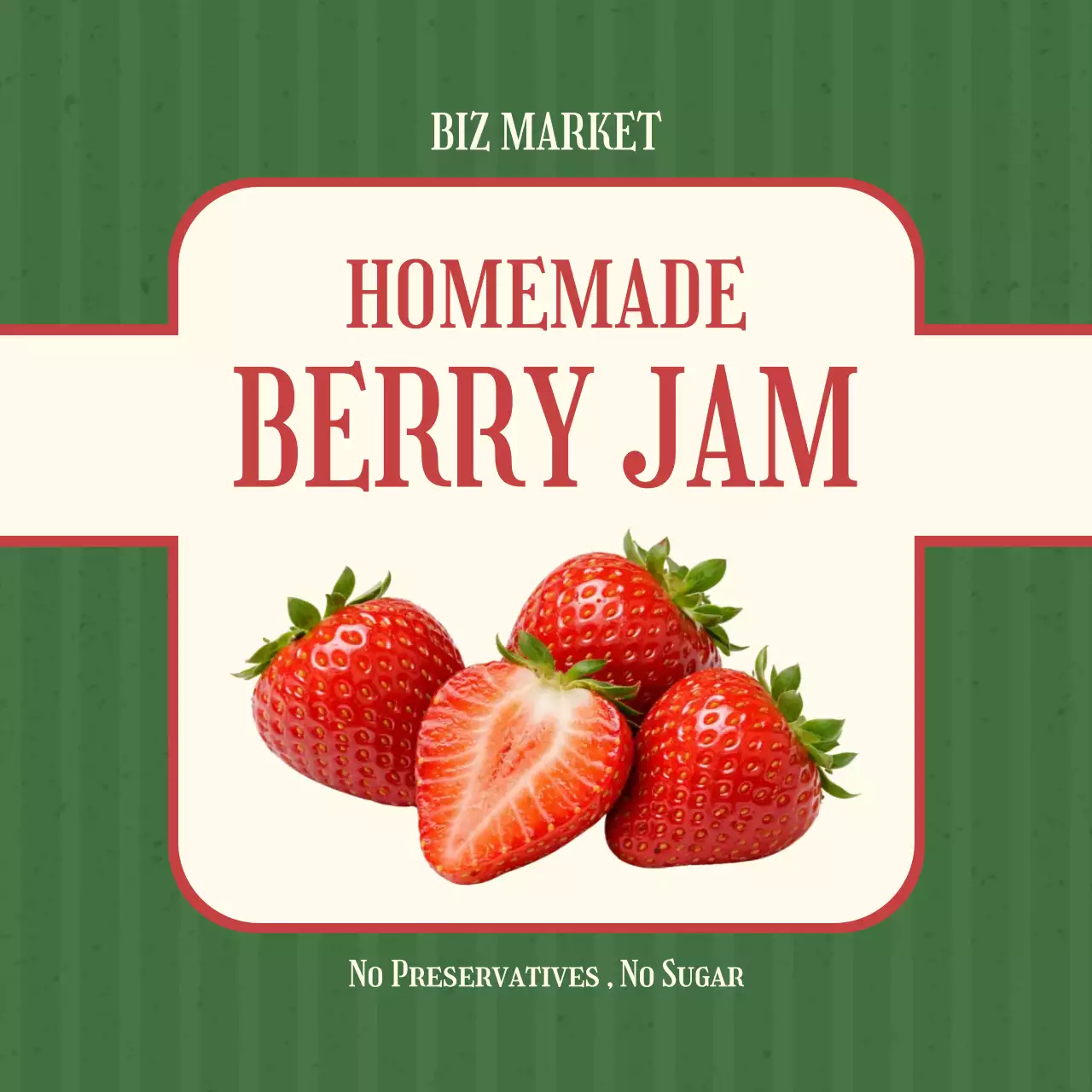 빨강 레트로 수제잼 제품 홍보